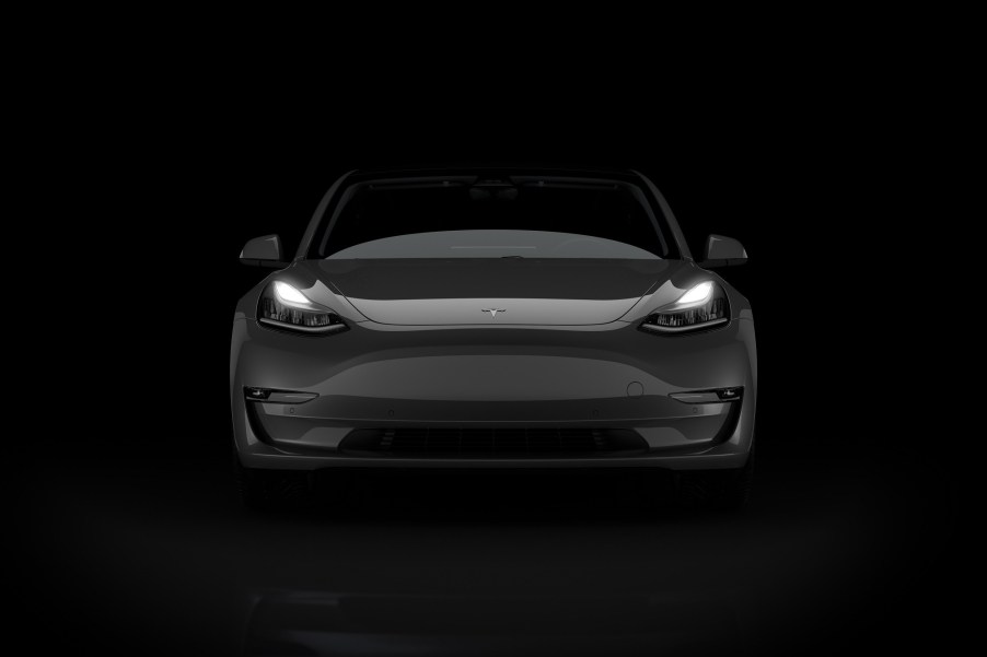 The Tesla Model 3, like this dark liveried example, is resistant to rolling over.