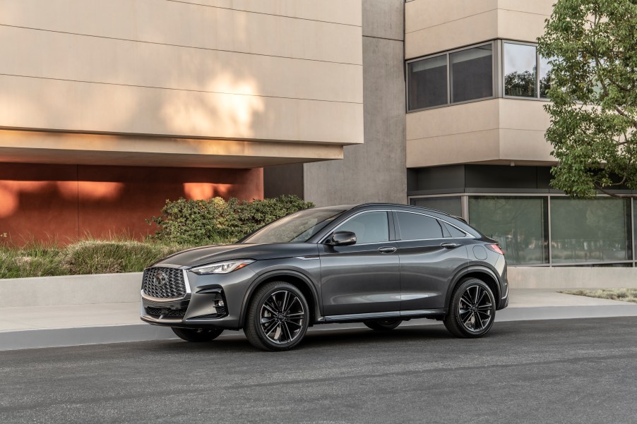 2023 Infiniti QX55 parked by a building