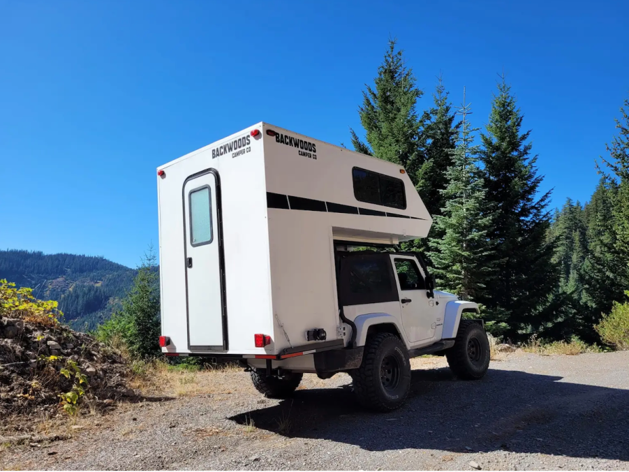 Jeep Wrangler with a Backwoods Camper Co. shell