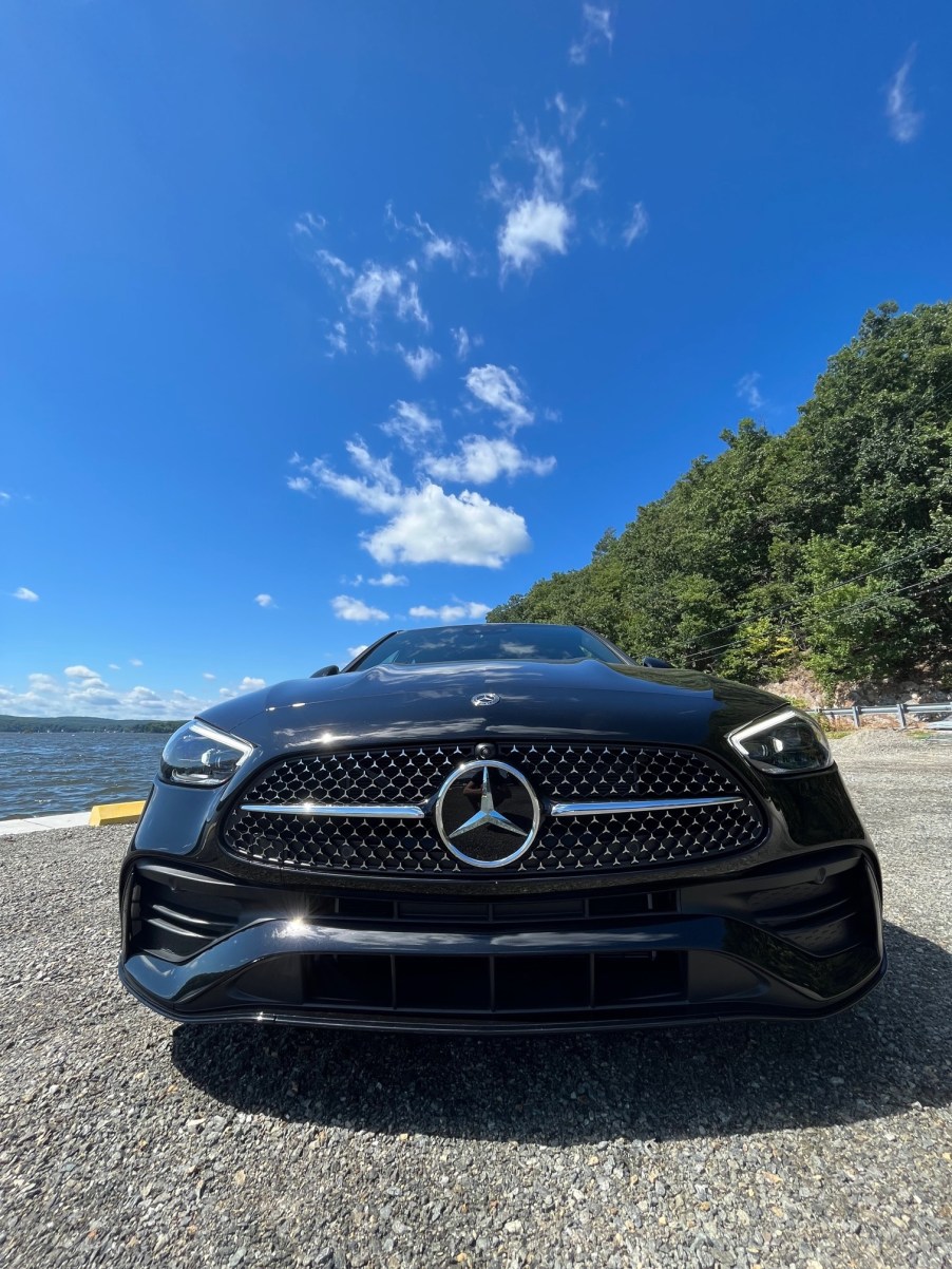 2023 Mercedes C300 parked near water