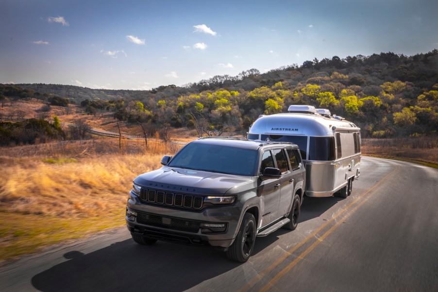 2023 Jeep Wagoneer L towing a camper