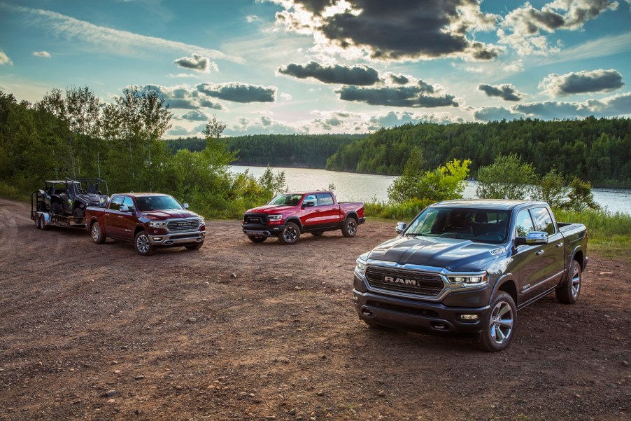 three 2023 Ram trucks