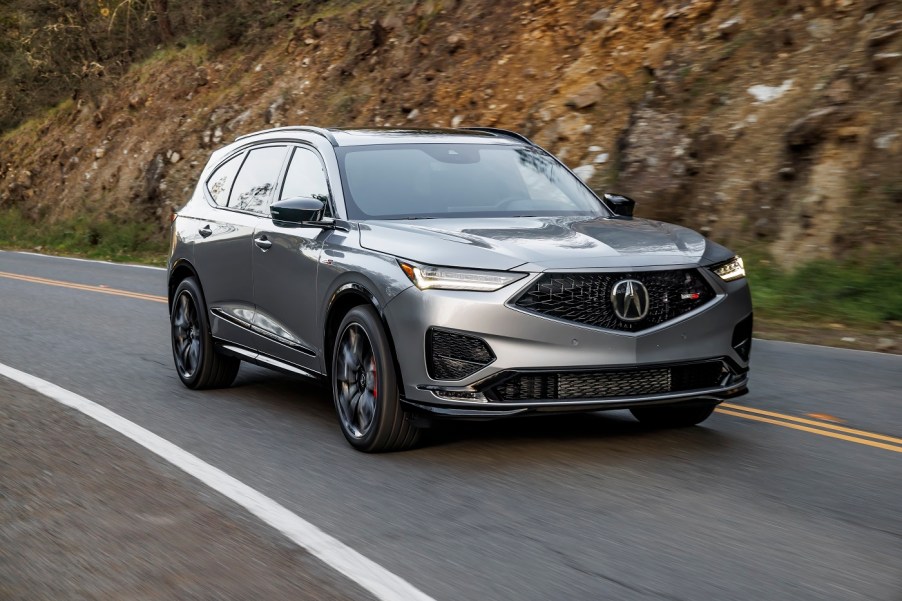 2022 Acura MDX in silver on a road