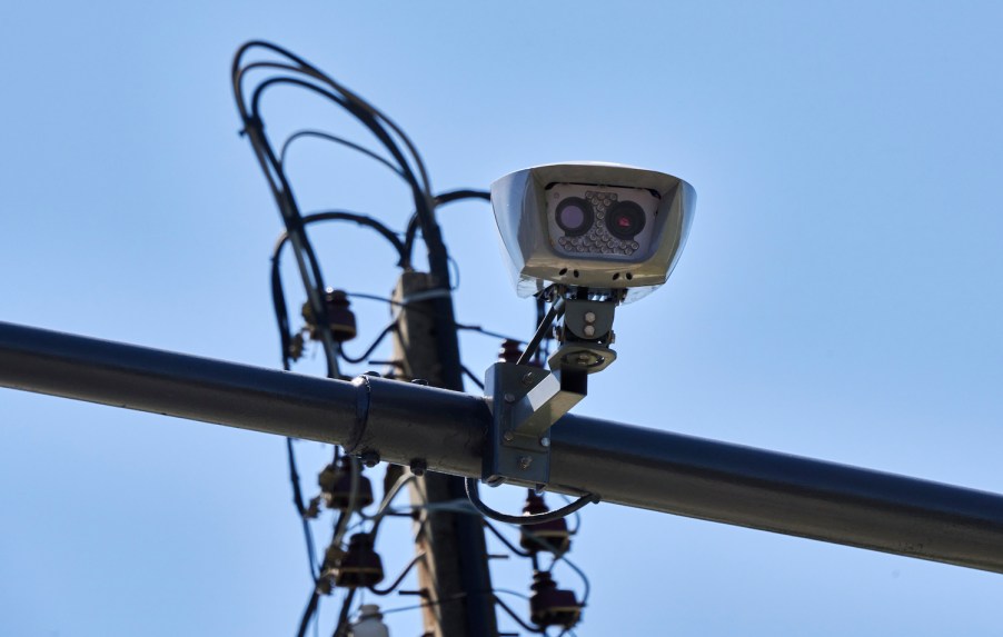 This is a traffic camera in Portugal, one of many mass surveillance technologies recording travel data.