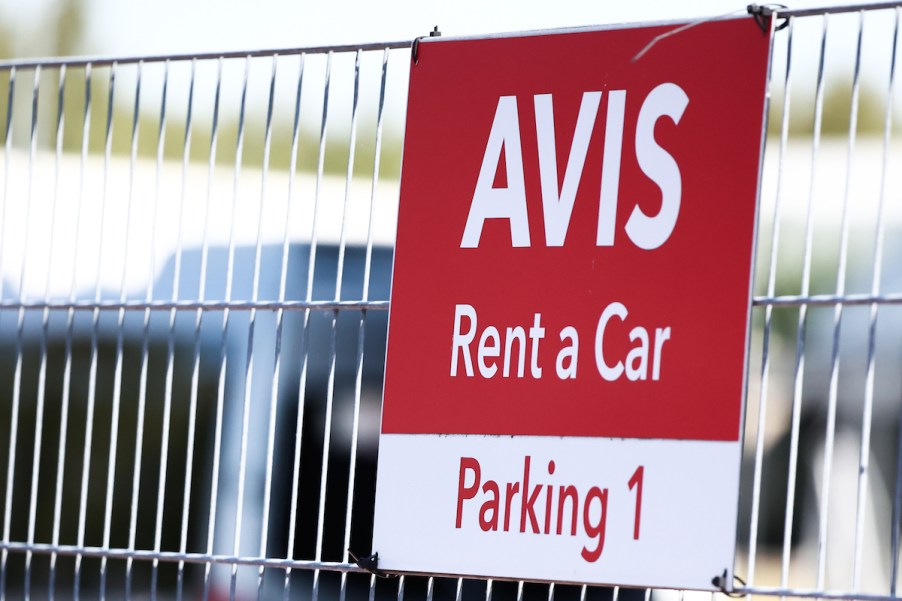 A sign from Avis regarding their drop-offs.