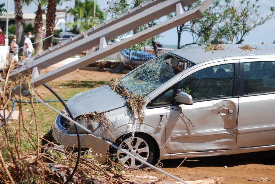 A car in need of insurance discounts to fix the vehicle.