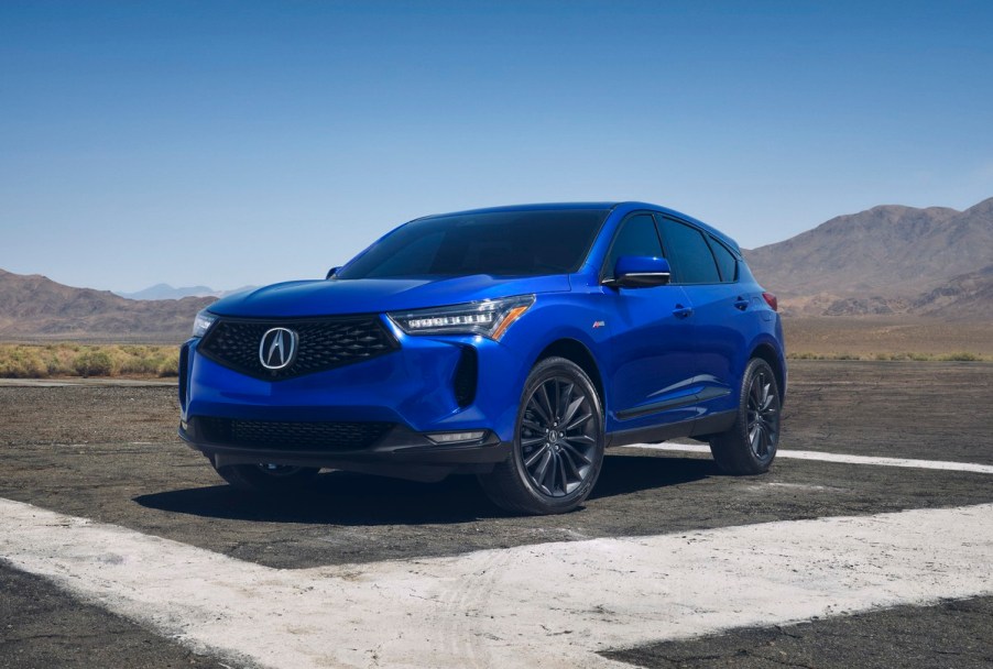 2022 ACura RDX in blue parked