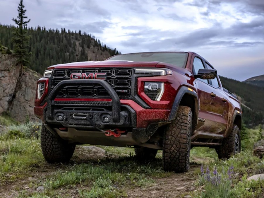 A 2023 GMC Canyon AT4X Edition 1 shows off its looks as a mid-size truck. It's not cheap though.