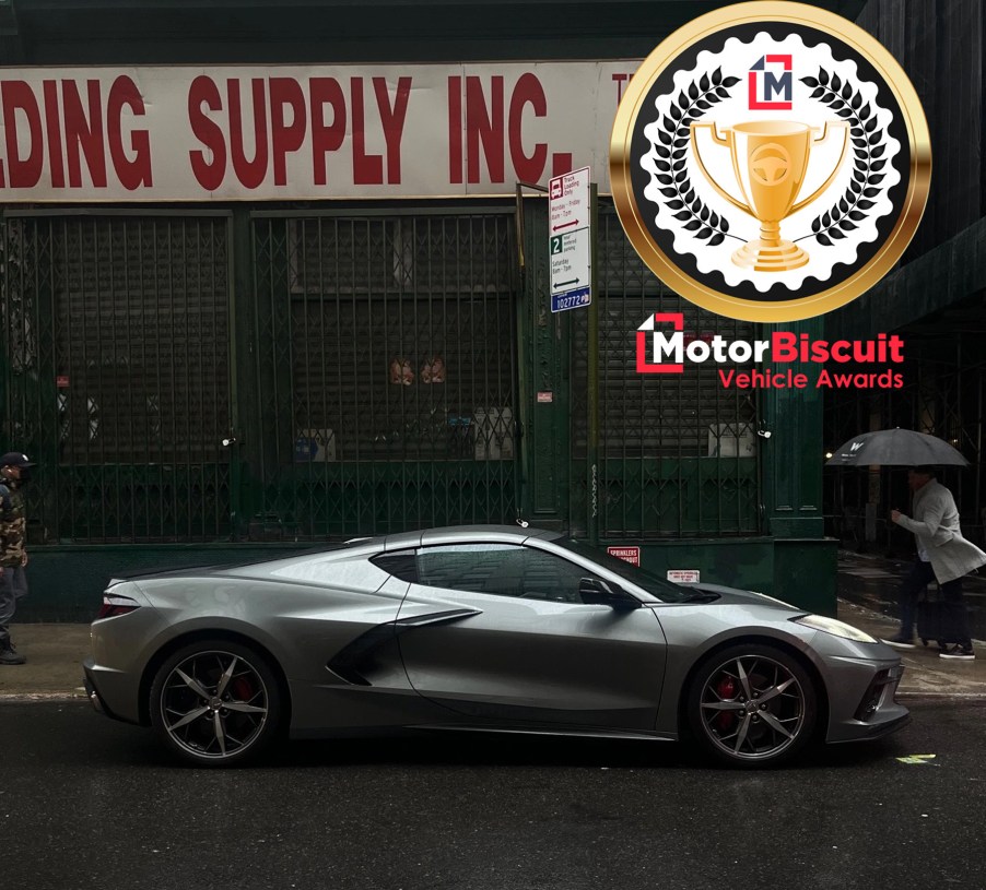 MotorBiscuit Car of the year:2022 Chevrolet C8 Corvette in the rain