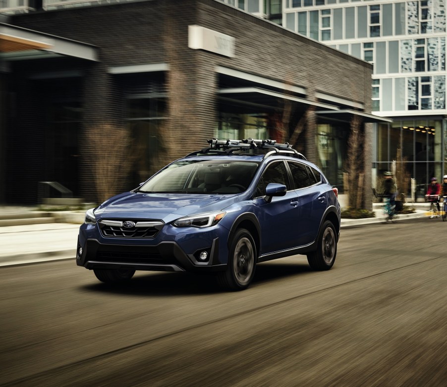 Subaru models like the 2022 Impreza and Crosstrek, like this one, promise affordable insurance rates. The Crosstrek is one of the most reliable Subaru models.