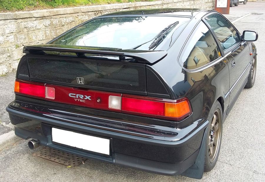 Rear view of a black Honda CR-X