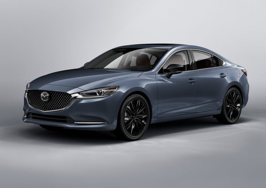 A gray used Mazda6 shows off its 6 series styling, including a stylish fascia.