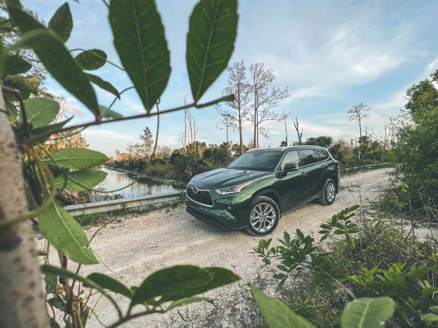 A 2023 Toyota Highlander Limited through the bushes