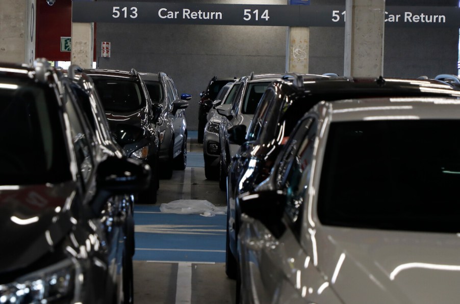 SUV rentals return center.