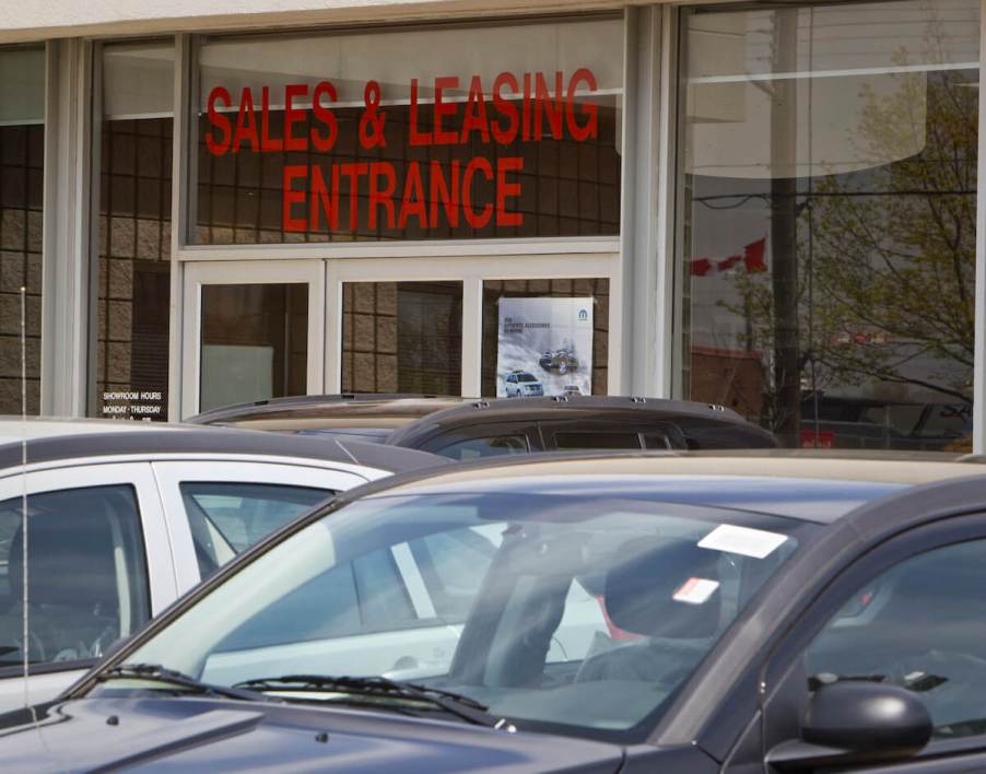 A leasing and sales office at a dealership.