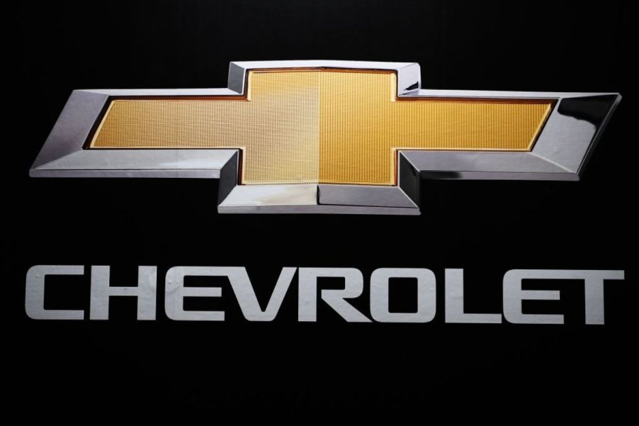 A Chevy logo against a black background.