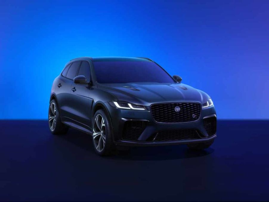 A 2023 Jaguar F-Pace on display.