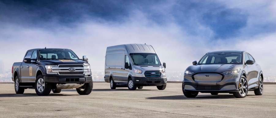 Some of the most popular Ford models include this E-Transit, Mustang Mach-E and Electric F-150