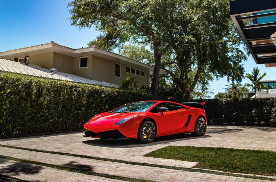 A Rosso Mars 2012 Lamborghini Gallardo Super Trofeo Stradale up for auction