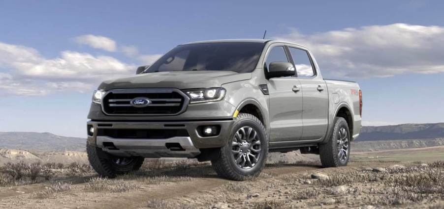 The 2023 Ford Ranger off-roading in the open desert.