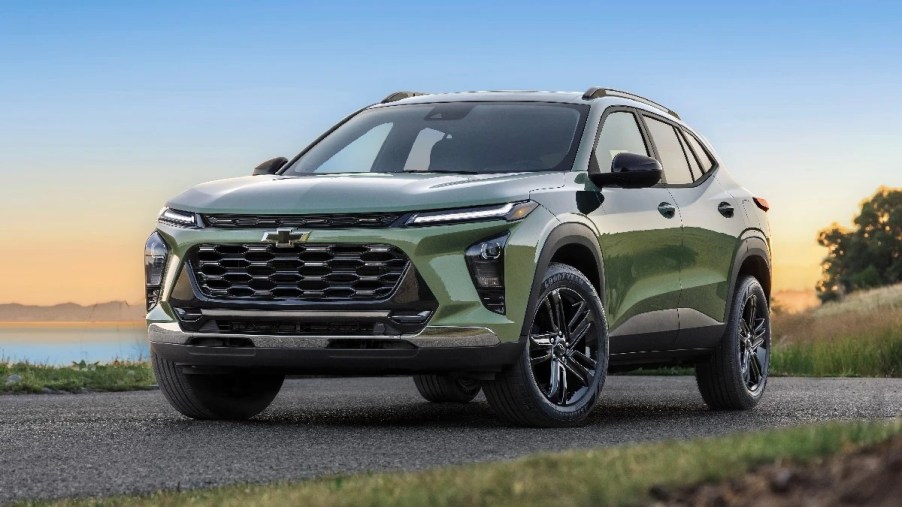 2024 Chevy Trax, cheapest new American SUV, parked on a gravel road