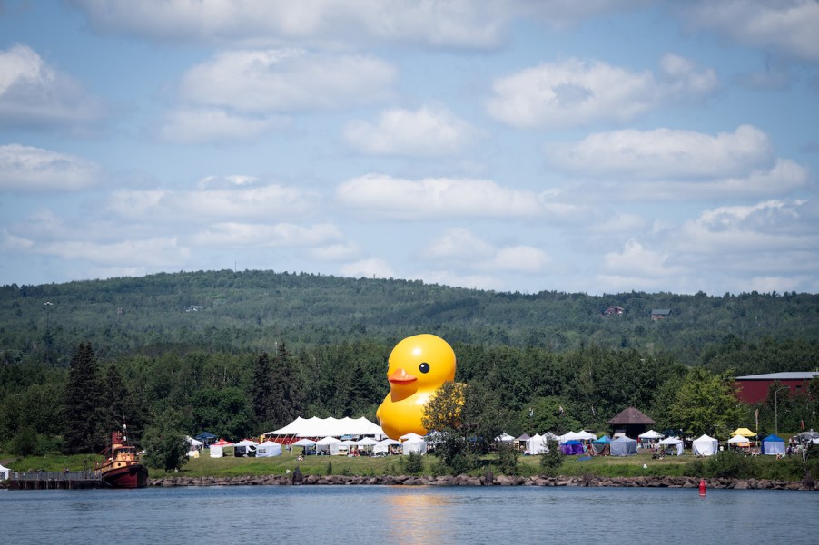 Giant rubber duck. Is this Jeep ducking?