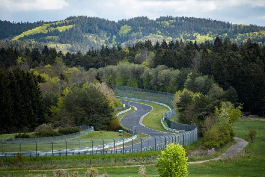 The Nürburgring Nordschleife shows off its fast corners that don't allow slow cars.