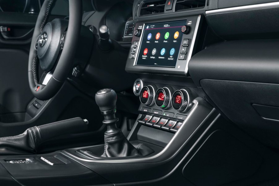 A 2024 Toyota GR86 boasts a six-speed manual transmission.