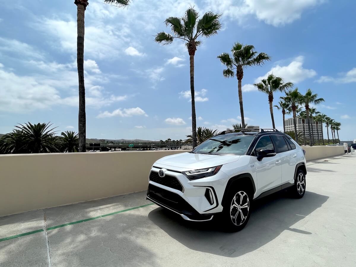 A front corner angle view of the 2023 Toyota RAV4 Prime