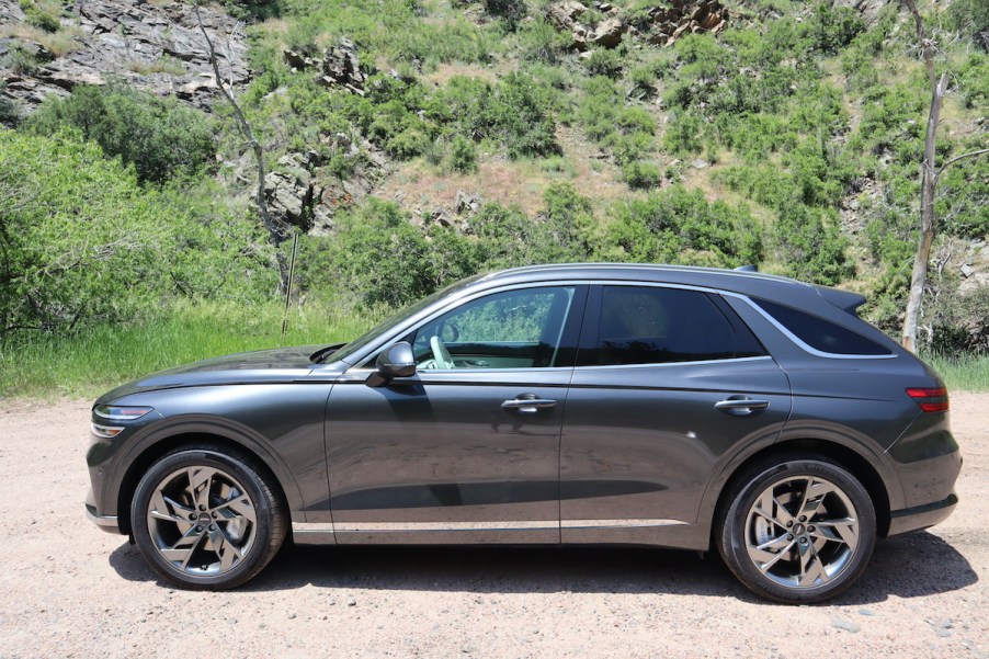 A side view of the 2023 Genesis Electrified GV70