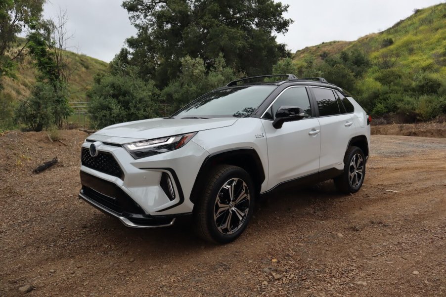 2023 Toyota RAV4 Prime parked in the dirt