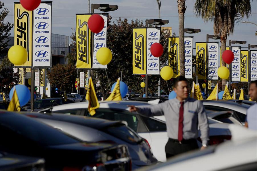 New car dealership signage and ballons