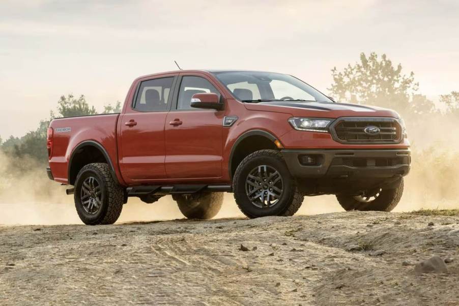 The 2021 Ford Ranger off-roading in sandy conditions