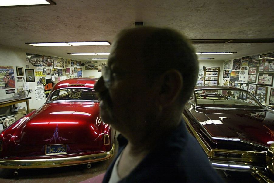 A 1951 Chevy (L) and 1960 Chevrolet Impala (R) lowrider owned by Marc Levine Mario de Alba in Tijuana, Mexico