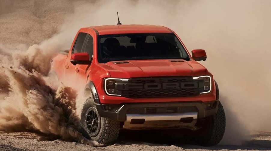 2024 Ford Ranger kicking up sand