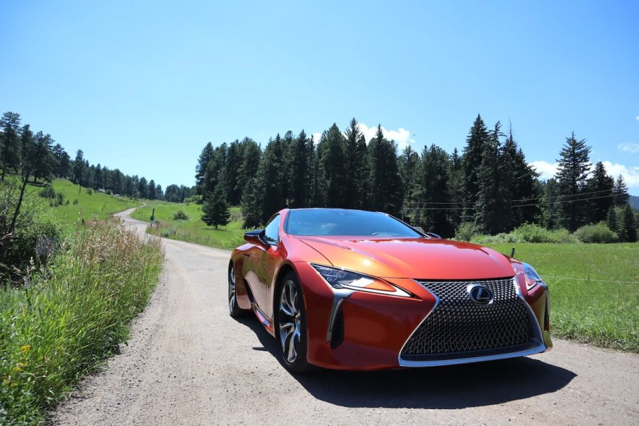 A front corner view of the 2023 Lexus LC 500