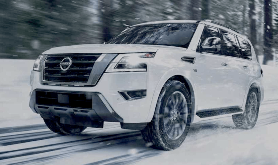 2023 Nissan Armada SUV in the snow