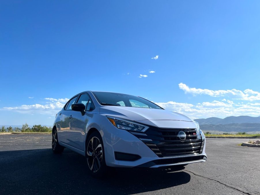 A front view of the 2023 Nissan Versa SR