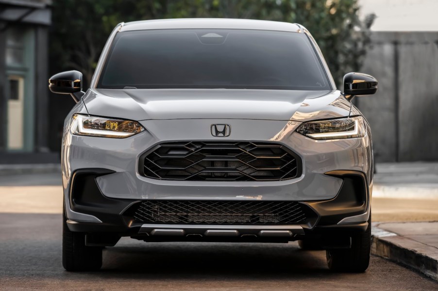 A silver 2024 Honda HR-V parked on the street. Honda HR-V sales are stagnating.