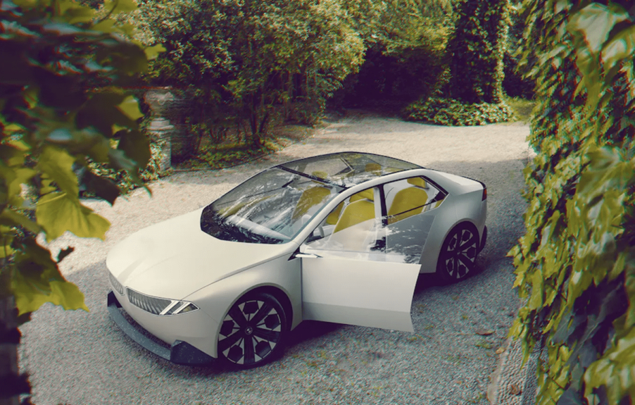 White BMW Vision Neue Klasse concept with door open