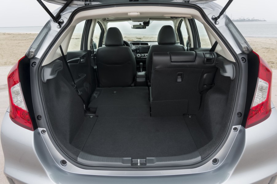 The trunk space in a 2018 Honda Fit