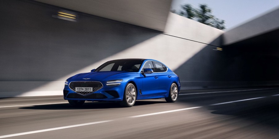 Genesis G70 on a highway