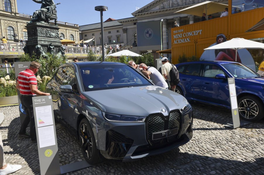 A BMW iX1 electric vehicle (EV) at the BMW AG pavilion in the Open Space area during the Munich Motor Show. The BMW iX's resale value isn't that great.