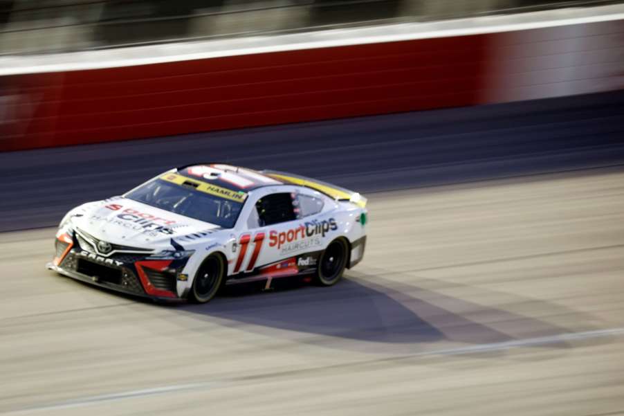 Denny Hamlin drives the NASCAR Next Gen car at the Cook Out Southern 500 in September 2023