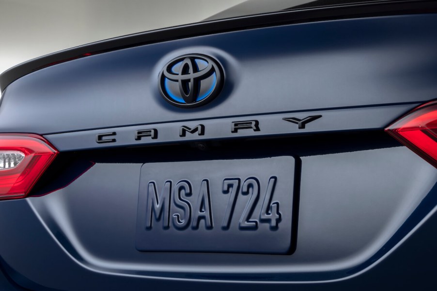 The rear of the 2023 Toyota Camry. Reliability is a major plus for the Camry compared to others in its class.