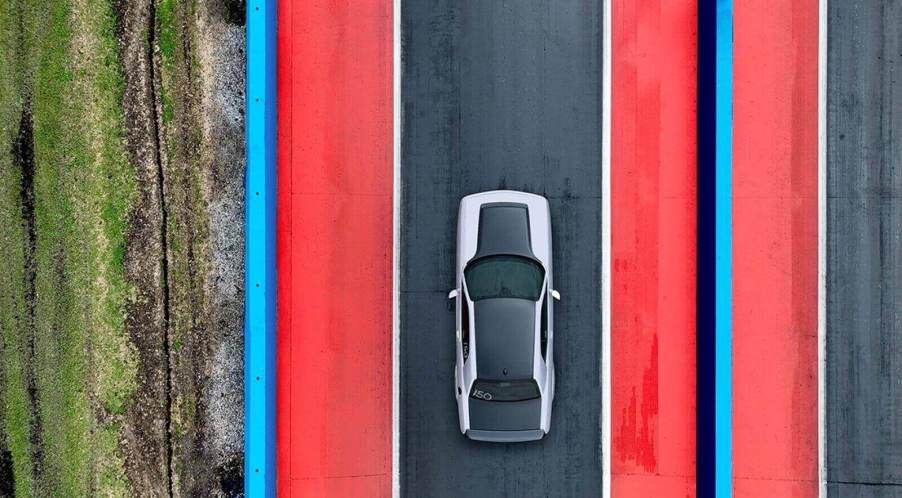 A Dodge SRT Demon 170 from the top down.