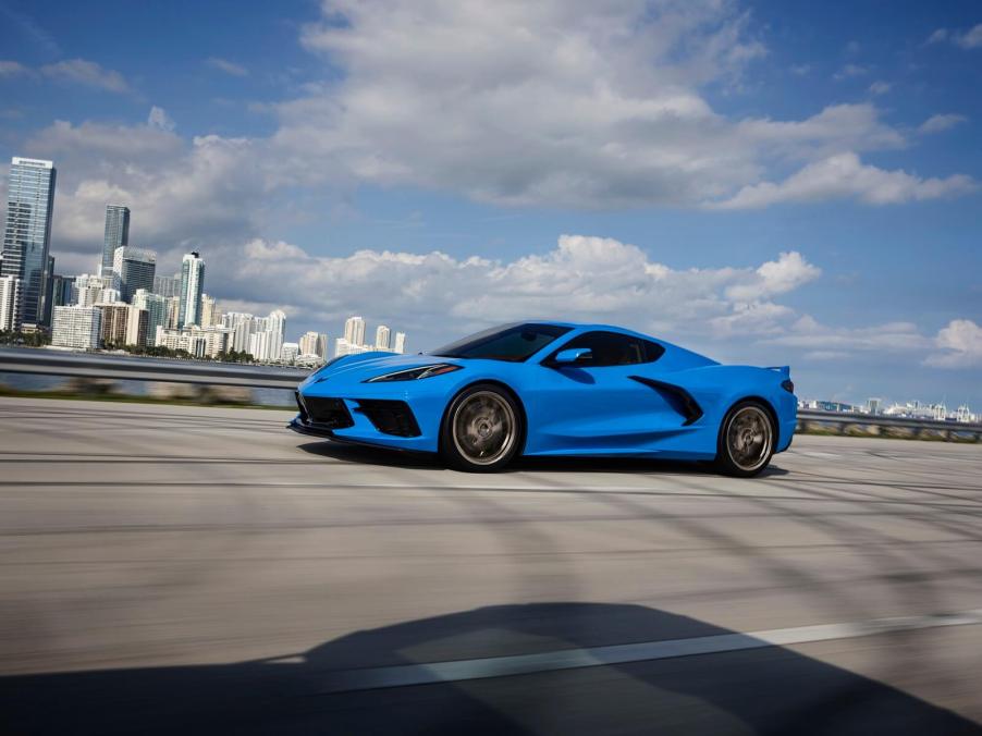 A 2024 Chevrolet Corvette C8 Stingray on highway.