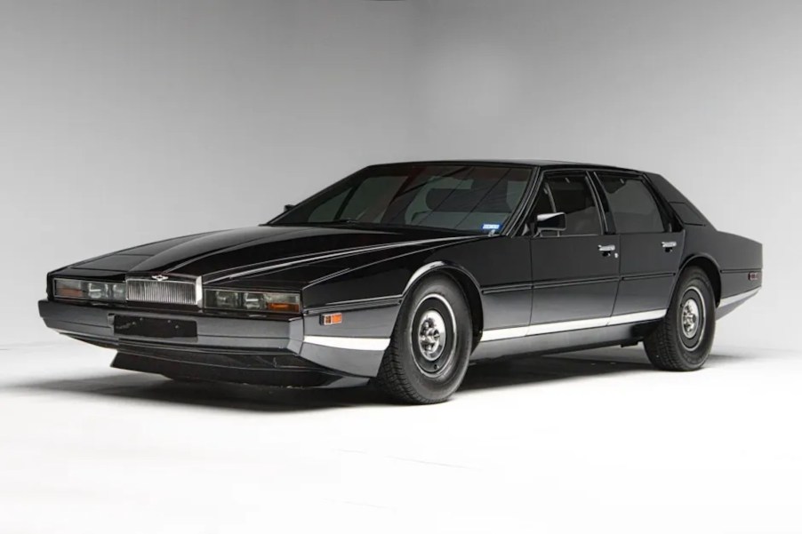 Black Aston Martin Lagonda sedan