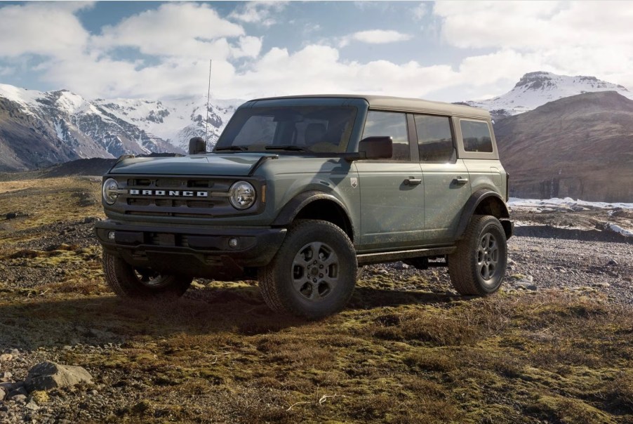 The 2024 Ford Bronco off-roading in a field