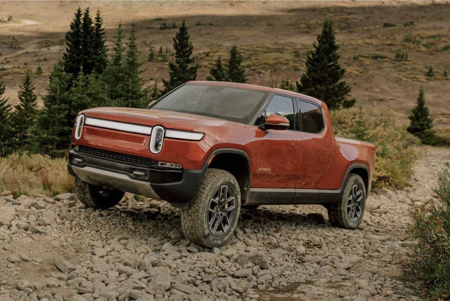 The 2024 Rivian R1T off-roading